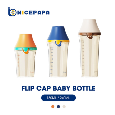 Biberón ancho libre anti del cuello del cólico PPSU BPA de Flip Cap Infant Feeder Bottle