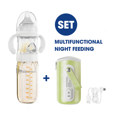 Biberón de leche anti de la botella de alimentación del cólico USB del bebé adaptable del viaje de Nicepapa con el calentador del termóstato del almacenamiento del polvo