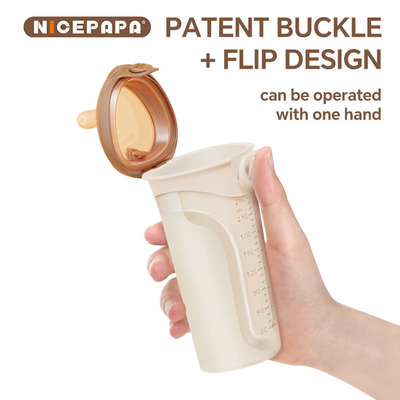 NICEPAPA FLIP-CAP Durable BPA-Free Grado alimenticio botella de silicona para bebés escala hueca agarre fácil (agujero cruzado M)