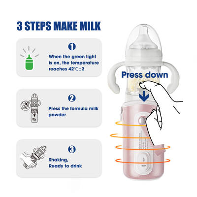 Categoría alimenticia multifuncional 240ml 3 en 1 botella de leche de alimentación del bebé de cristal inmediato rápido del brebaje con el calentador de la botella del termóstato