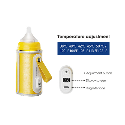 Medio determinado del calentador portátil de la botella de la fórmula USB de la leche materna el favorable fluye cuero de la PU