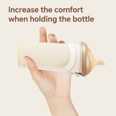 Botella de leche para bebés de silicona suave y antigota con tapa abatible con pezón de respuesta natural (código S agujero redondo)
