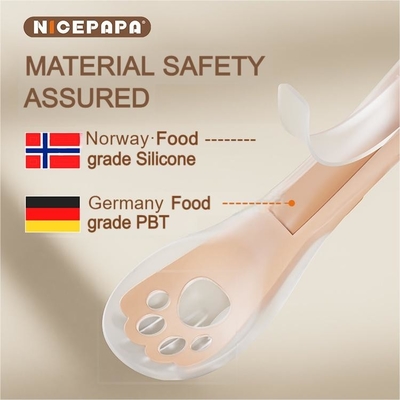 2 en 1 cuchara y tenedor para bebés material para bebés Compañía de padres e hijos Kit de alimentación para bebés con tenedor y cuchara
