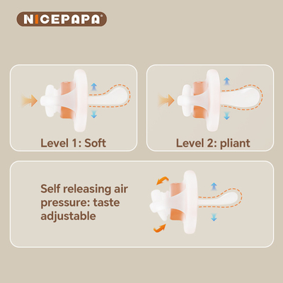NICEPAPA COMPANION chupete libre de BPA presión de aire autoajuste 6+ meses con caja de almacenamiento de clip de pacificación