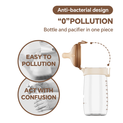 Botella de vidrio de alta calidad resistente a las mordeduras pezón duradero adecuado para bebés recién nacidos como