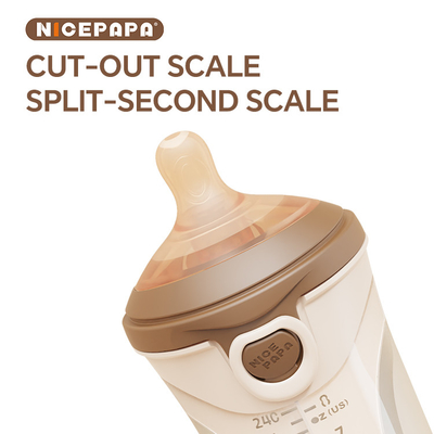 NICEPAPA FLIP-CAP Durable BPA-Free Grado alimenticio botella de silicona para bebés escala hueca agarre fácil (agujero cruzado M)