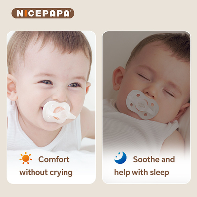 NICEPAPA COMPANION chupete libre de BPA presión de aire autoajuste 6+ meses con caja de almacenamiento de clip de pacificación